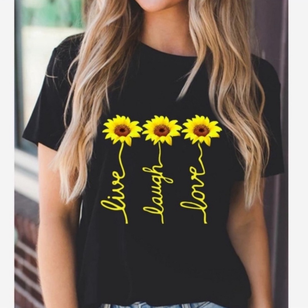 #24  Live Laugh Love Black Fun Top - Picture 5 of 8